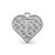 Celtic knot pendant made in sandblasted sterling silver. Heart shaped. Front view.