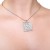 Celtic knot necklace made in gloss sterling silver. Square shaped. On silver chain.