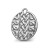 Celtic knot pendant made in gloss sterling silver. Square shaped. Right angle view.