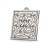 Unique pendant with personalized Celtic knot made in gloss sterling silver. Square shaped. Right angle view.