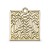 Celtic knot pendant made in yellow gold plated polished brass. Square shaped. Front view.