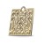 Celtic knot pendant made in yellow gold plated polished brass. Square shaped. Right angle view.
