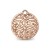 Celtic knot pendant made in polished PU coated bronze. Circle shaped. Front view.